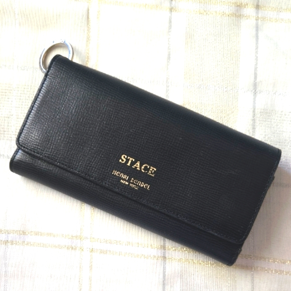 Henri Bendel Black Leather Uptown Clutch